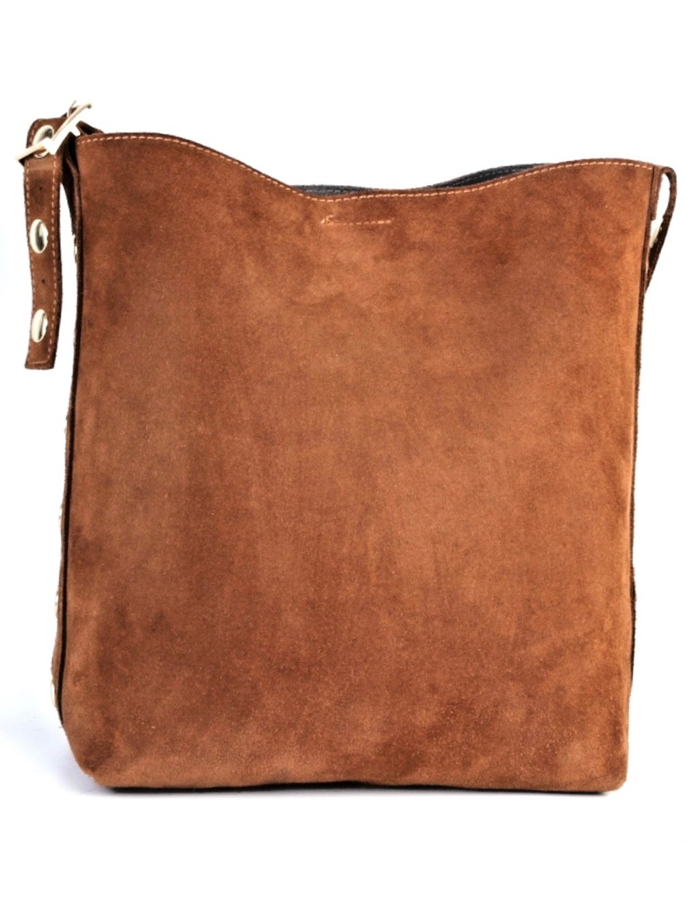 Cheval Tobacco Genuine Suede Leather Shoulder Bag Italy